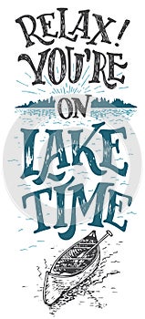 Relax you're on lake time cabine decor sign