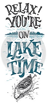 Relax you're on lake time cabine decor sign photo