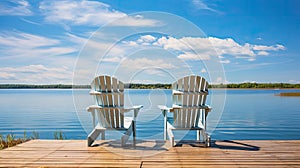 relaxation lake dock chairs