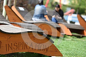 Relaxation lounger labeled `Inspiration` in Bad Ischl