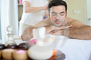 Relaxation and massage in the spa.