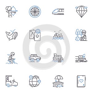 Relaxation line icons collection. Tranquility, Serenity, Calm, Peacefulness, Composure, Ease, Restfulness vector and photo