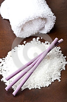 Relaxation spa sea bath salt with lavender sticks