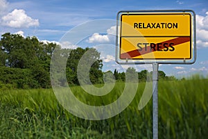 RELAXATION - STRESS . series of images with words associated with the topic SUMMER AND SUN