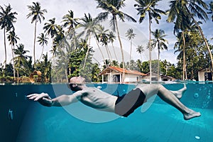 Relaxation in swimming pool