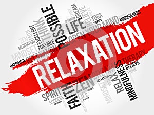 Relaxation word cloud collage