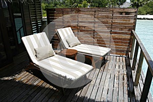 Relaxationg Deckchair On Balcony