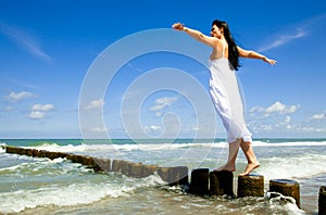 Relaxed balance woman photo