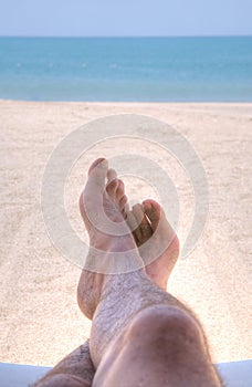 Relaxed at the beach