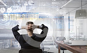 Relaxed businessman in chair