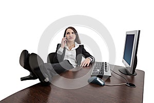 Relaxed Businesswoman on the Phone