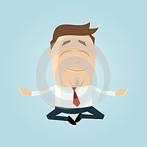 Relaxed cartoon businessman