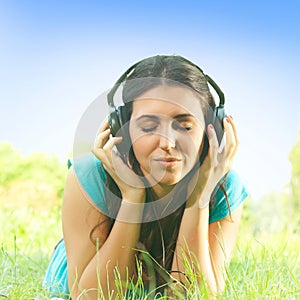 Relaxed girl with headphones