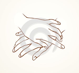 Relaxed hand. Vector drawing