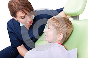 Relaxed kid on dentist chair