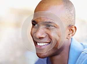 Relaxed and laid-back. Head and shoulder portrait of a handsome young african american man.