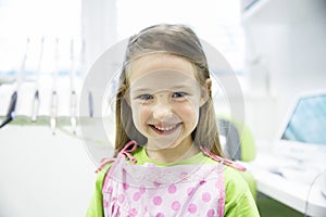 Relaxed little girl at dental office