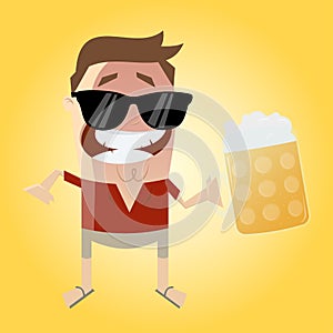 Relaxed man with beer