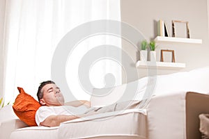 Relaxed man having finally his time off