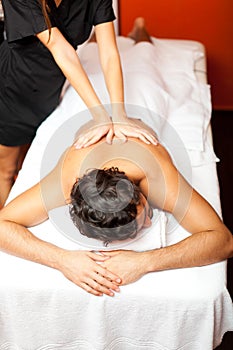 Relaxed man having a massage