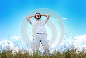 Relaxed man in nature