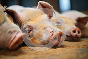 relaxed piglets with snouts visible