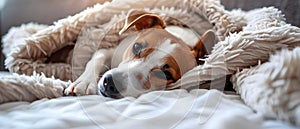 Relaxed Pup in Cozy Retreat. Concept Dog Photography, Indoor Settings, Pet Portraits, Cozy