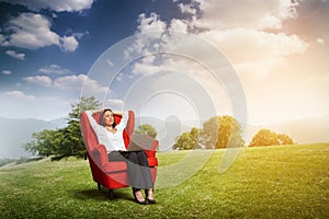 Relaxed woman with closed eyes