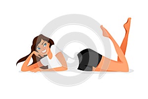 Relaxed woman vector