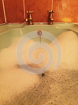 Relaxing bathtime with bubbles