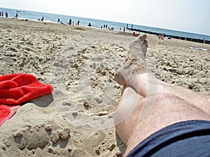 Relaxing on beach