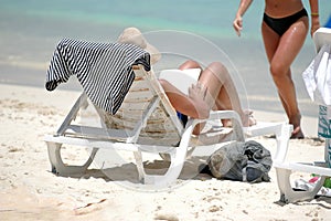 Relaxing at the beach