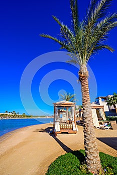 Relaxing at beach at white beach - travel destination for vacation - Hurghada, Red Sea, Egypt