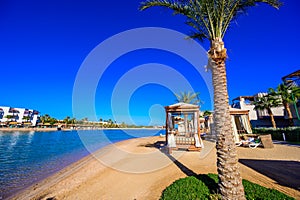 Relaxing at beach at white beach - travel destination for vacation - Hurghada, Red Sea, Egypt