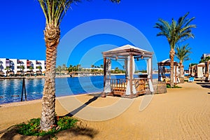 Relaxing at beach at white beach - travel destination for vacation - Hurghada, Red Sea, Egypt