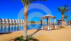 Relaxing at beach at white beach - travel destination for vacation - Hurghada, Red Sea, Egypt