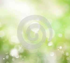 Relaxing blurred green glowy background