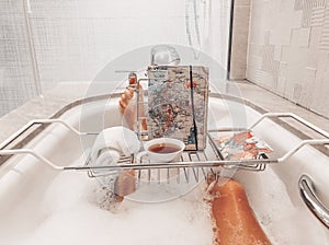 Relaxing in the bubble bath