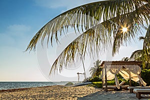 Relaxing Cabana on Beach in Mexico