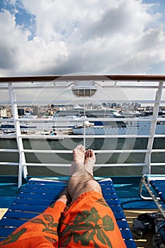 Relaxing on a cruise ship
