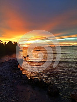 relaxing in the evening at sunset time somew in indonesia,mandailing natal