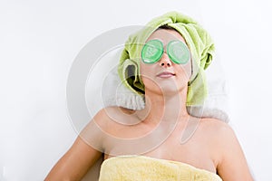 Relaxing with Eye Pads