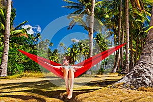 Relaxing in the hammock