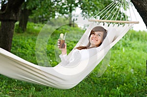 Relaxing on hammock