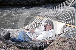 Relaxing in hammock