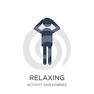 Relaxing icon. Trendy flat vector Relaxing icon on white background from Activity and Hobbies collection