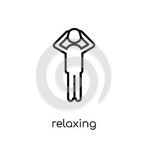 Relaxing icon. Trendy modern flat linear vector Relaxing icon on