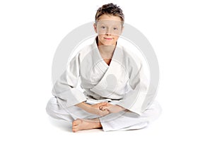 Relaxing karate boy img