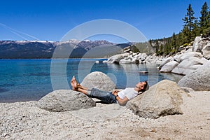 Relaxing in Lake Tahoe