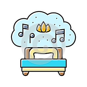 relaxing music sleep night color icon vector illustration